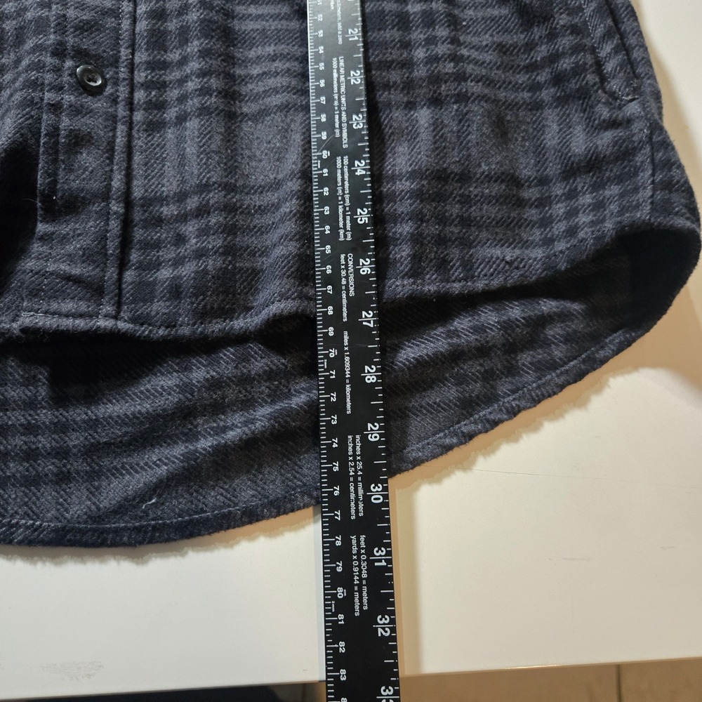 Orvis Mens Gray Black Plaid Flannel Shirt Long Sleeve Button Down Medium - Picture 7 of 7